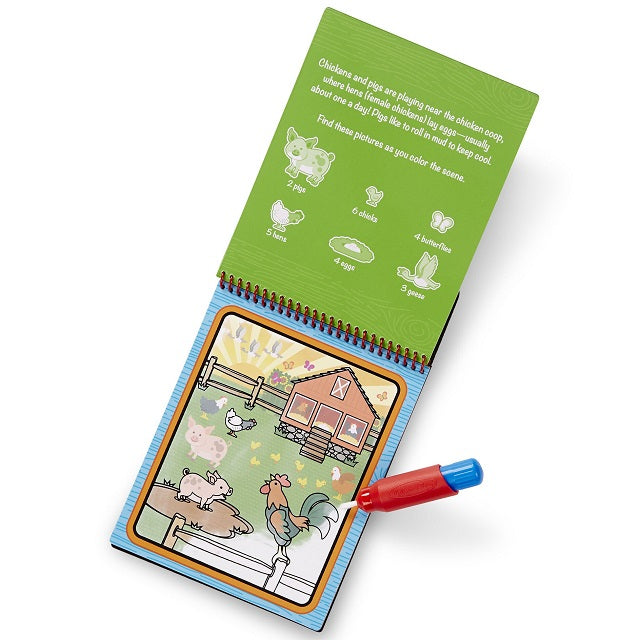 Melissa & Doug On the Go Water Wow! Water-Reveal Coloring Pad - Farm