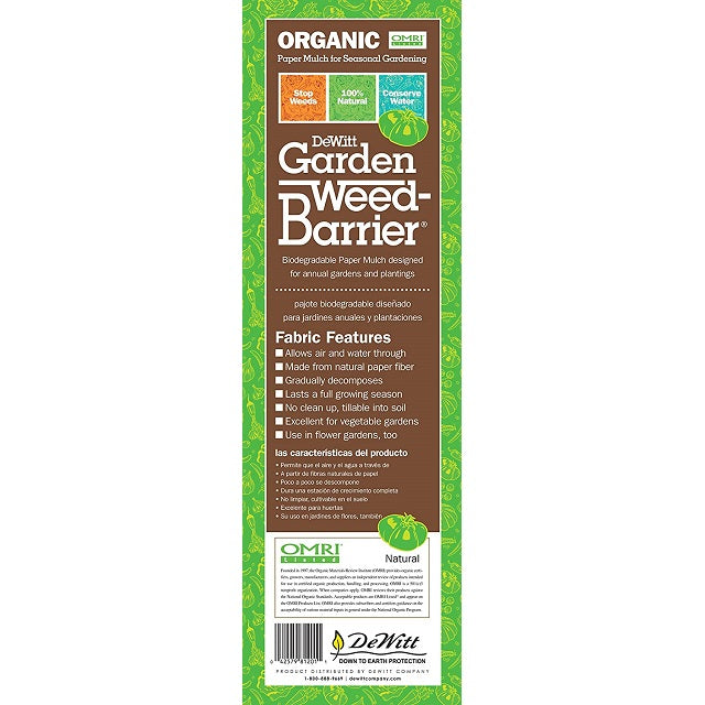 DeWitt Organic Garden Weed Barrier Biodegradable Paper Mulch, 3 Ft. x 40 Ft.