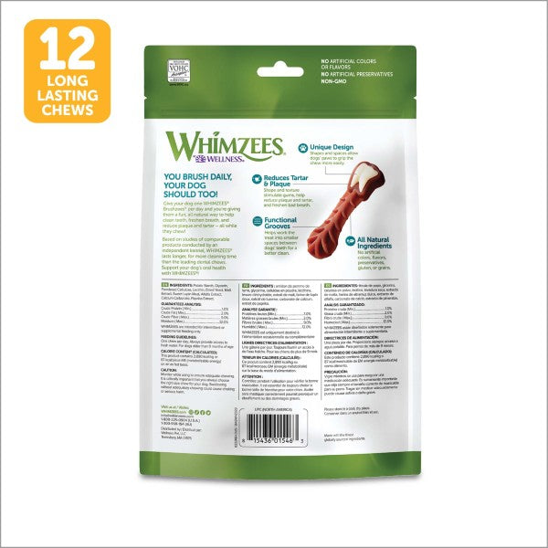 12 Count WHIMZEES® Brusheez Medium Daily Dental Treat for Dogs- 12.7 oz