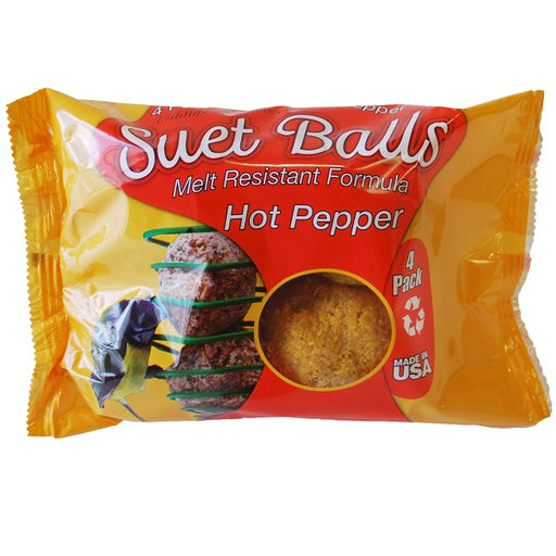 Wildlife Sciences Melt Resistant Suet Ball 4-Pack, Hot Pepper