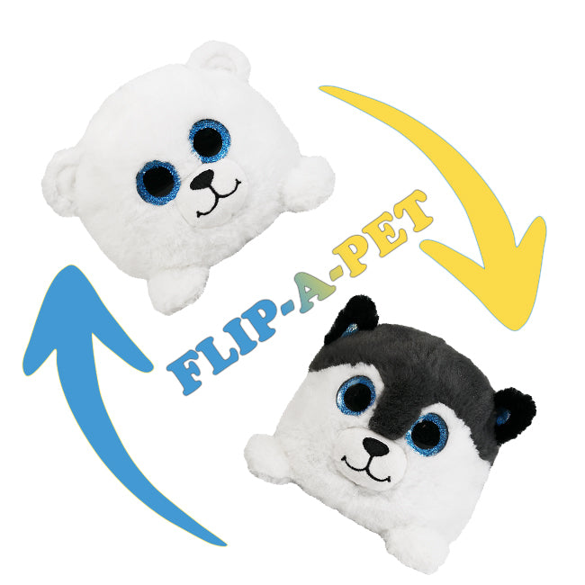 Wishpets Flip-A-Pet 4.5" Husky & Polar Bear
